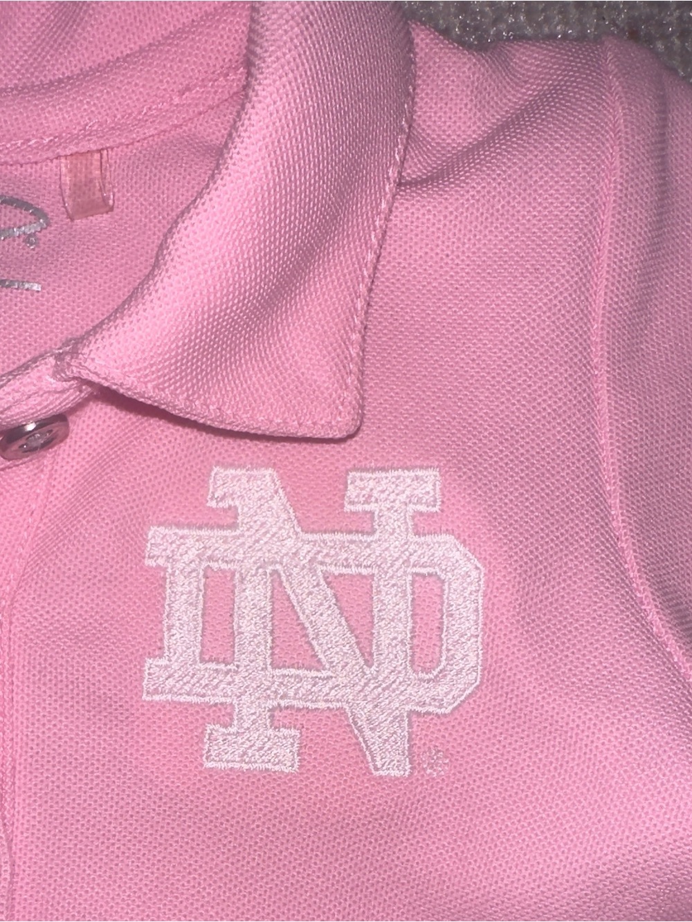 Girls Toddler Garb Pink Notre Dame Fighting Irish Caroline Cap Sleeve Polo Dress